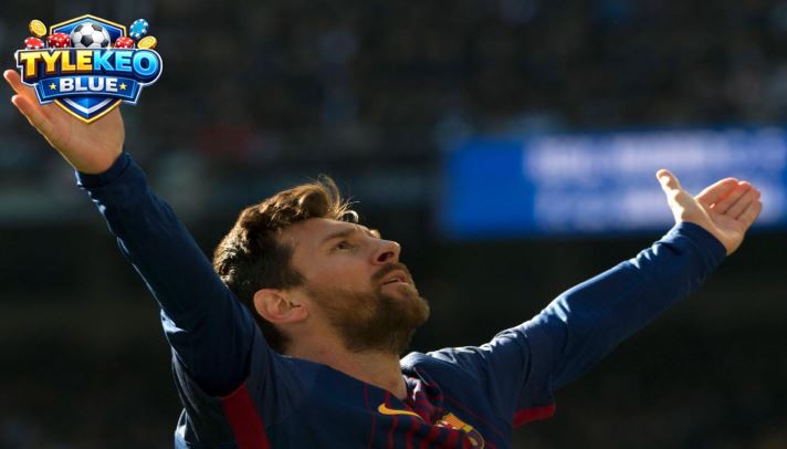 Lionel Messi ăn mừng bàn thắng trong màu áo Barcelona