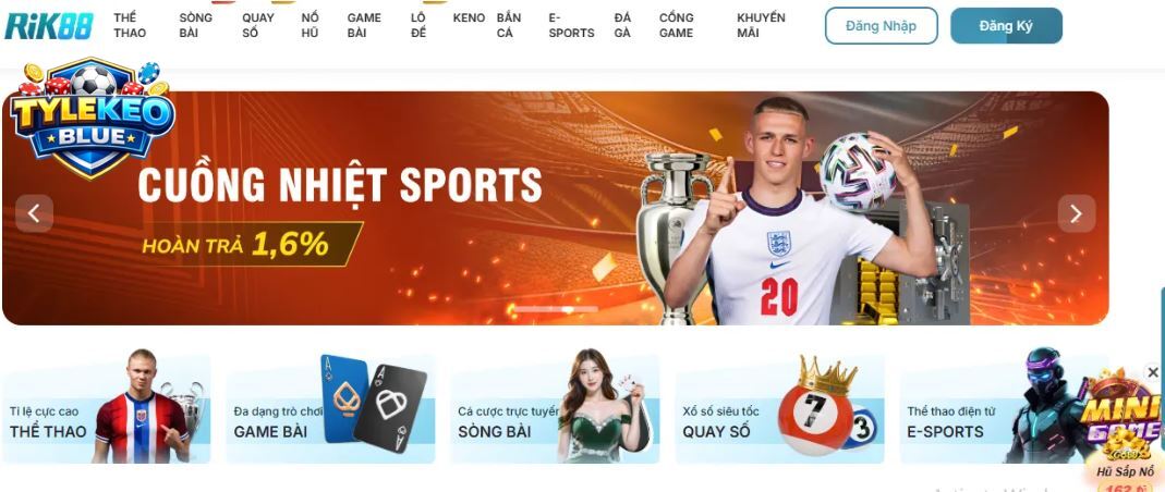 Rik88 với giao diện đẹp, sang trọng dễ sử dụng