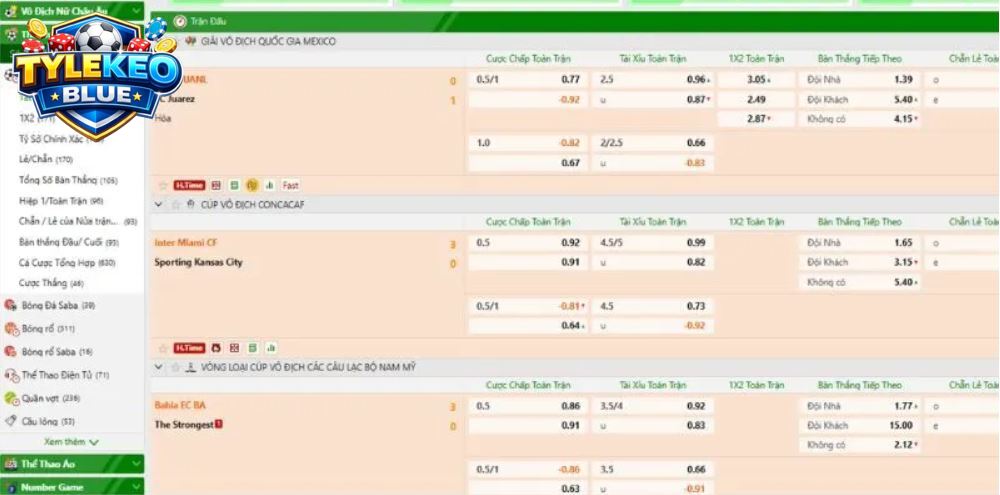 Đa dạng kèo bóng hấp dẫn.